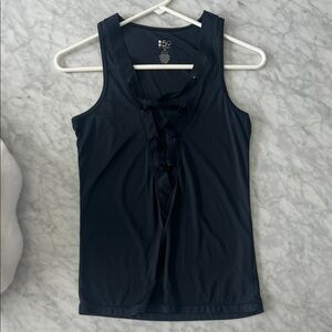 Splits 59 Yoga Women's Black Lace-Up Tank Top